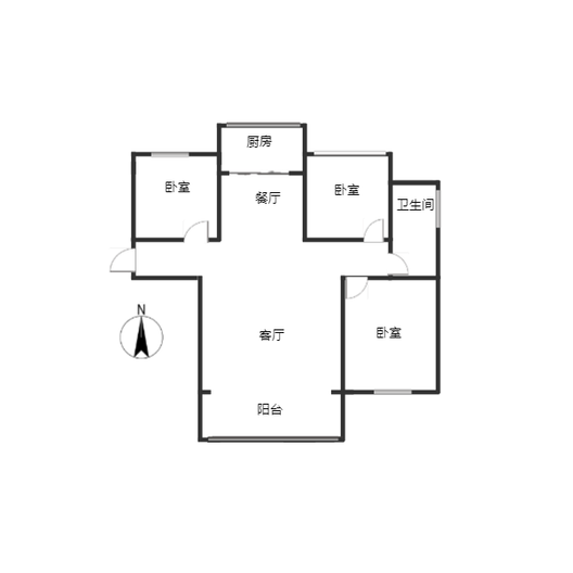 香邑溪谷一期3室2厅1卫户型图