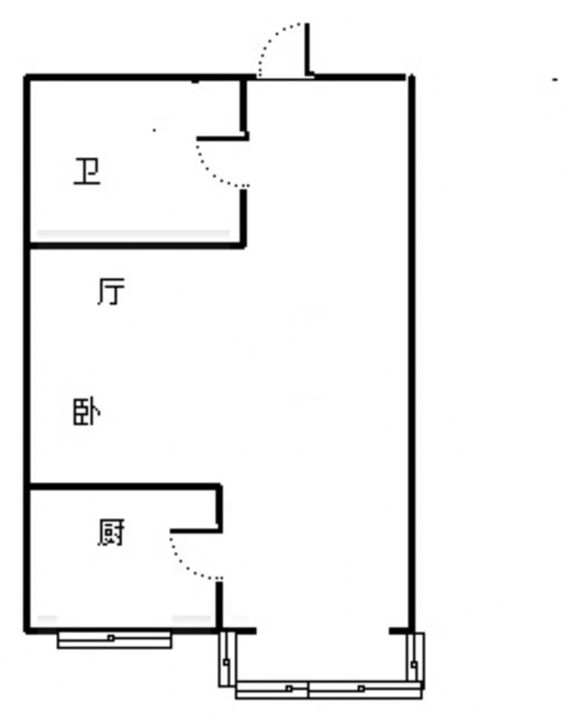 名流美域1室1厅1卫户型图