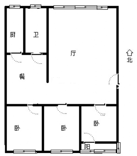 邱庄居民小区3室2厅1卫户型图
