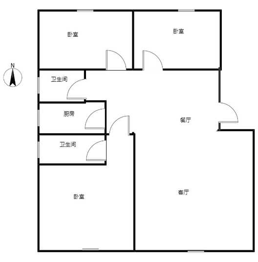 华远和府二期3室2厅2卫户型图