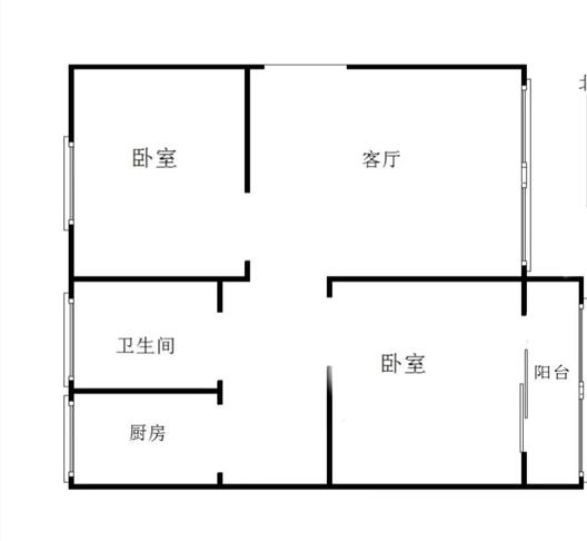 发发商城2室2厅1卫户型图