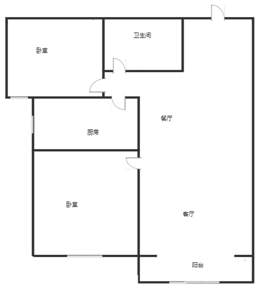 公园壹号2室2厅1卫户型图