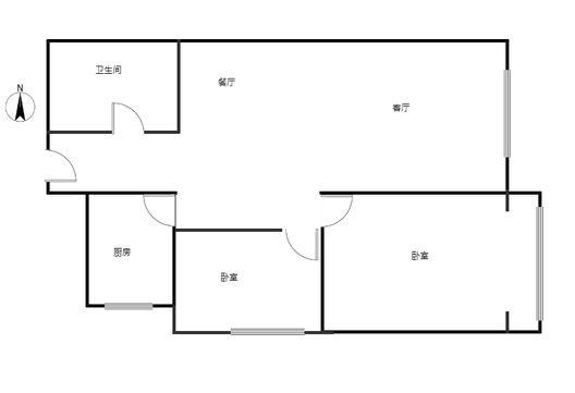 善水永利花园2室2厅1卫户型图