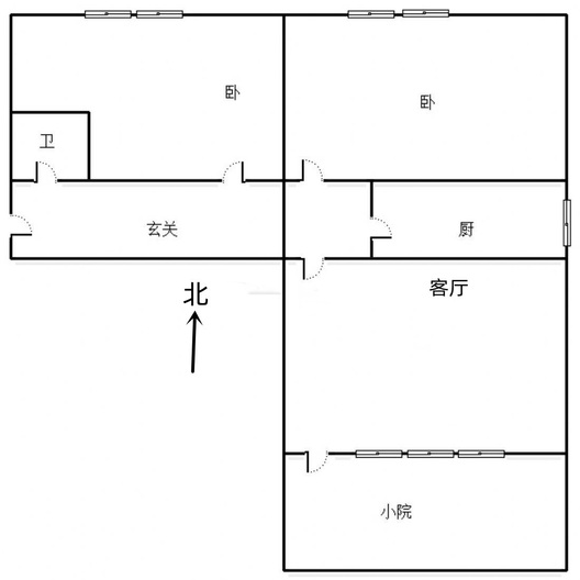 老干部局家属院2室1厅1卫户型图