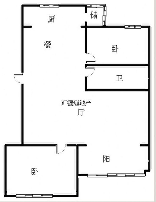 范阳一号（鹏渤御苑）2室2厅1卫户型图