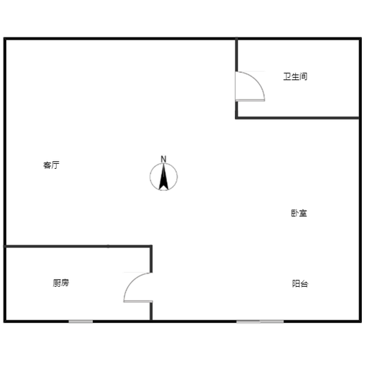 惠友旺角1室1厅1卫户型图