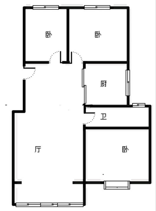 天地新城3室2厅1卫户型图