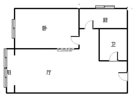 怡安馨居1室1厅1卫户型图