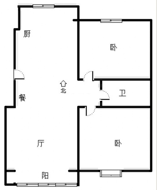 幸福嘉园2室2厅1卫户型图
