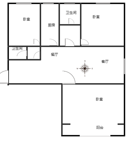 温莎别墅3室2厅1卫户型图