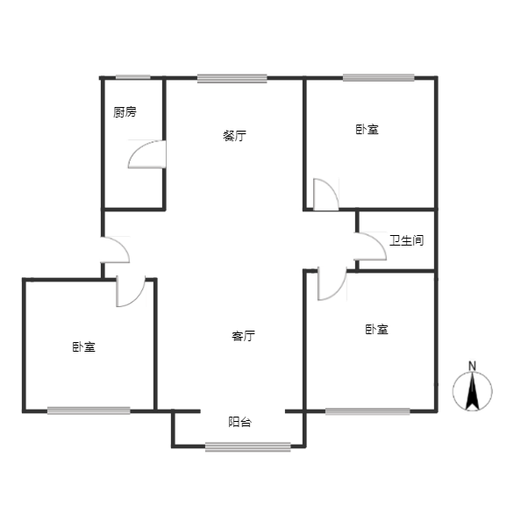 军欣家园3室2厅2卫户型图