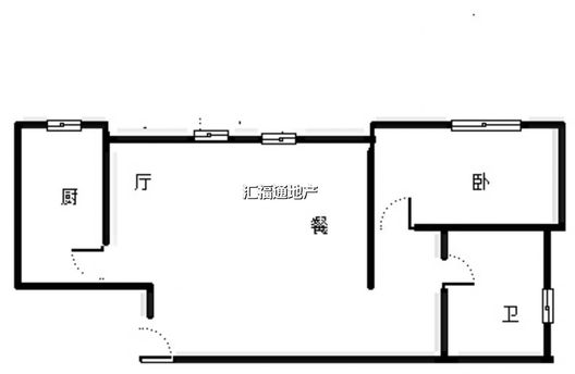 凯兴花园（悦享城）1室2厅1卫户型图