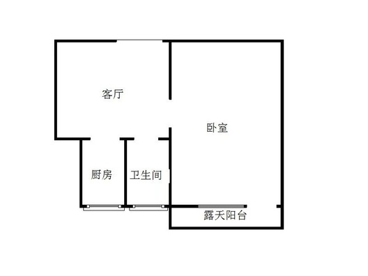 矿山局家属楼南院1室1厅1卫户型图