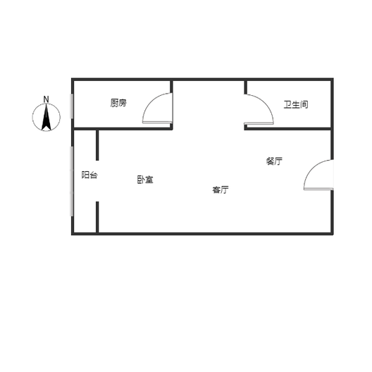 善水永利花园1室1厅1卫户型图