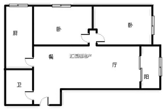 翡翠滨江2室2厅1卫户型图