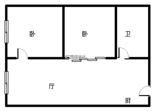 万科城际之光2室1厅1卫户型图