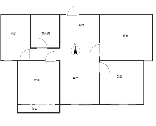 惠友万悦城3室2厅1卫户型图