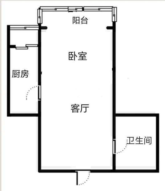 惠友橙园1室1厅1卫户型图