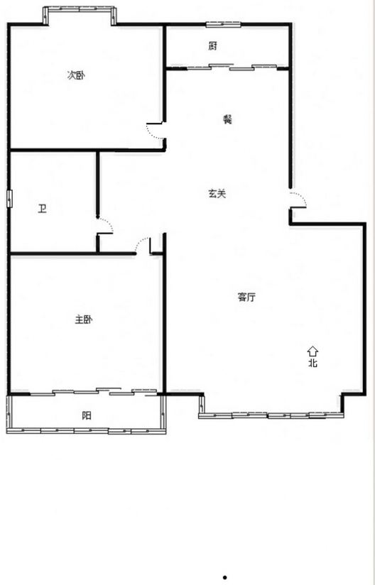 名流枫景洋房2室2厅1卫户型图
