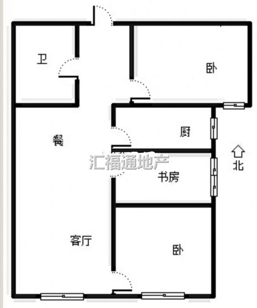 金域中央3室2厅1卫户型图