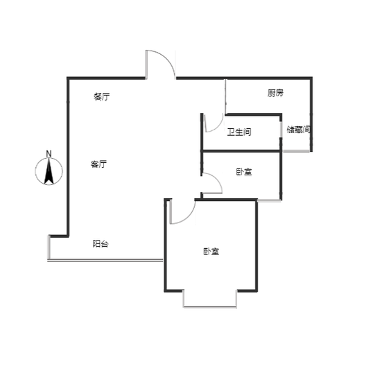 天伦湾嘉园2室2厅1卫户型图