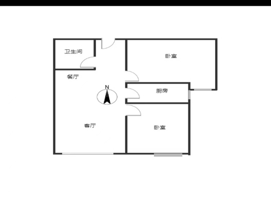翡翠滨江2室2厅1卫户型图