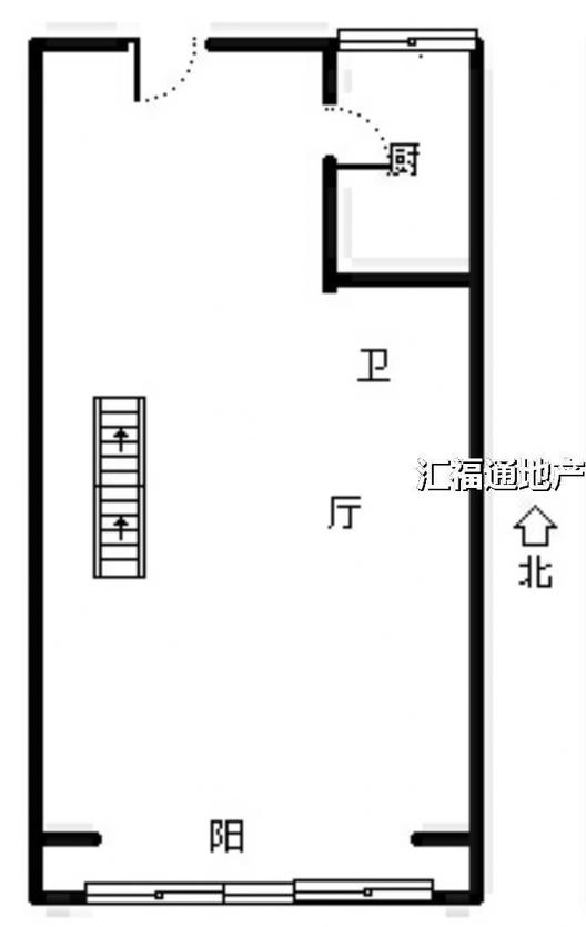 鹏渤印象城·牛津花园2室1厅1卫户型图