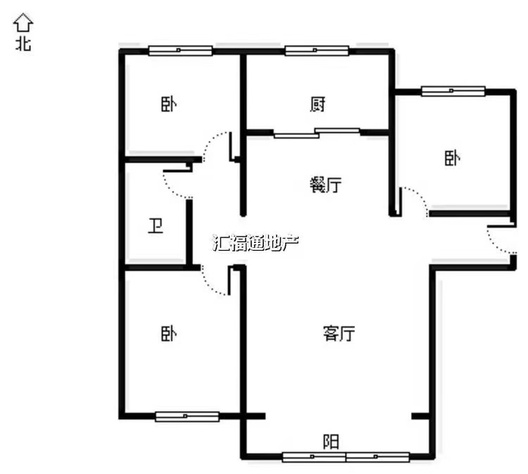 K2狮子城3室2厅1卫户型图