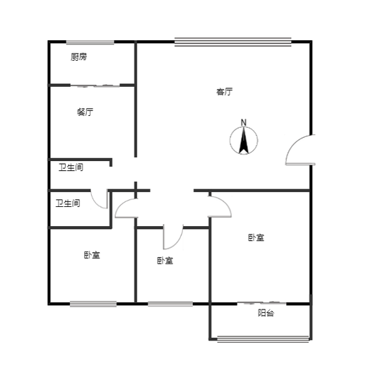 九四家属院3室2厅1卫户型图