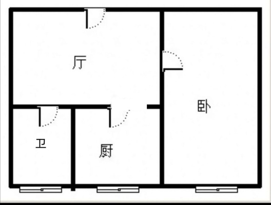 市值小区（文昌祠社区）1室1厅1卫户型图