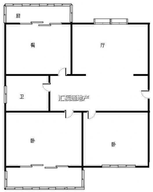 玫瑰嘉园2室2厅1卫户型图