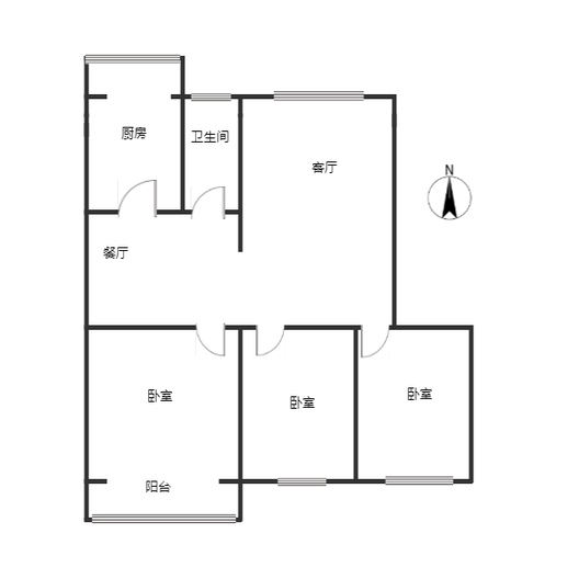 烟草小区3室2厅1卫户型图