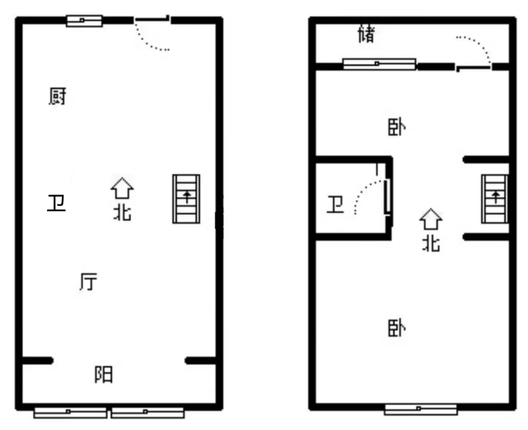 鹏渤印象城·牛津花园2室1厅1卫户型图