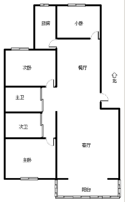 唐人花园3室2厅2卫户型图