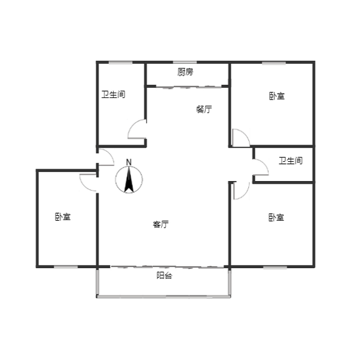 豪门庄园东区3室2厅2卫户型图