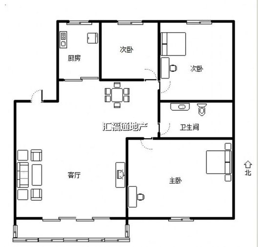 晨光小区3室2厅1卫户型图