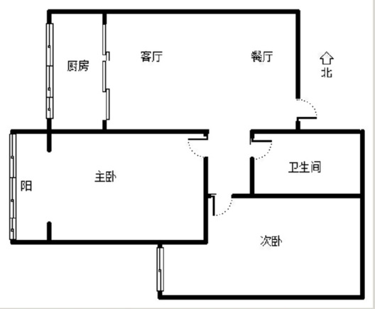 华泰豪庭2室2厅1卫户型图
