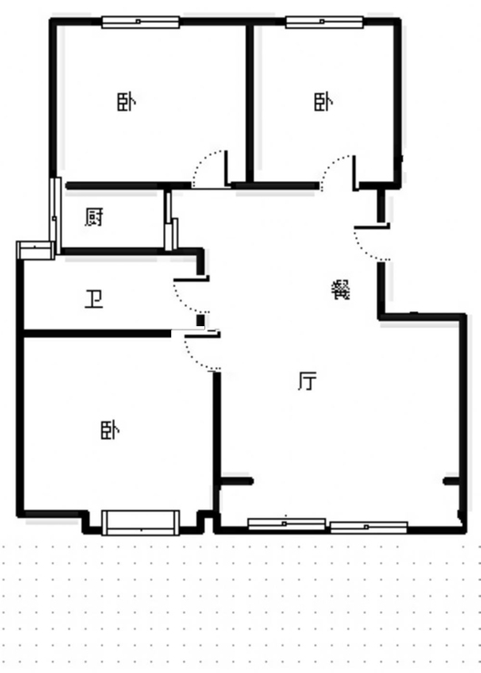 天地新城3室2厅1卫户型图