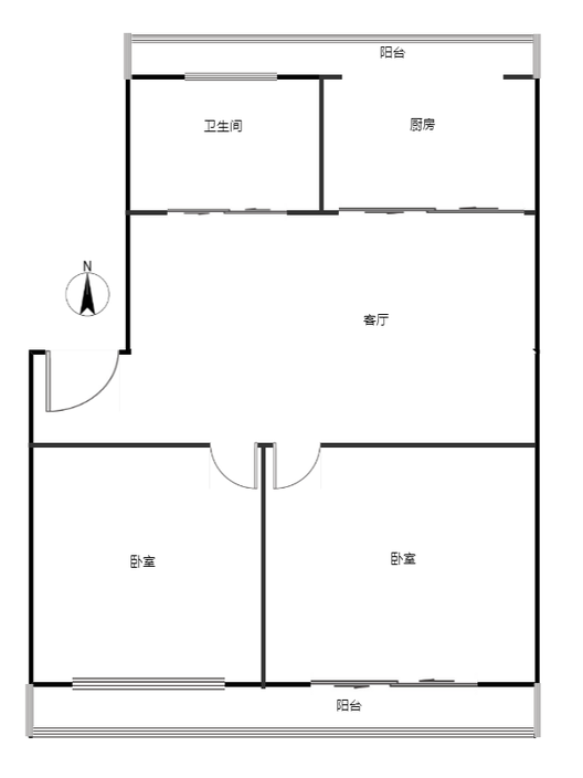 怡安小区2室1厅1卫户型图