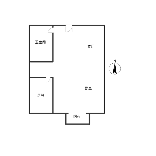 汇元和顺1室1厅1卫户型图