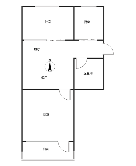 六十七处家属楼2室2厅1卫户型图