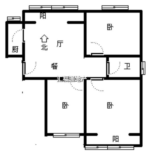 水岸花城3室2厅1卫户型图