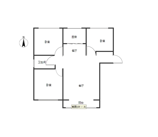 卓悦城北京未3室2厅1卫户型图