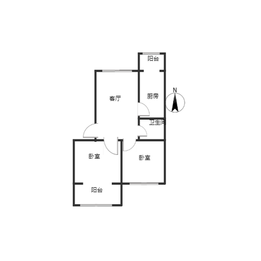邮电局住宅楼2室1厅1卫户型图
