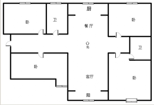 翡翠滨江4室2厅2卫户型图
