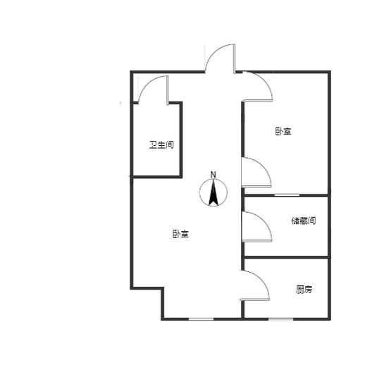 矿山局家属楼南院1室1厅1卫户型图
