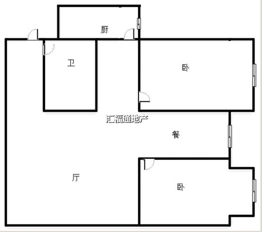 范阳公寓2室2厅1卫户型图