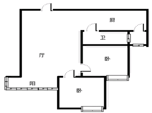 天伦湾一期2室2厅1卫户型图