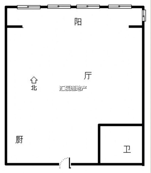 绅士大厦1室1厅1卫户型图