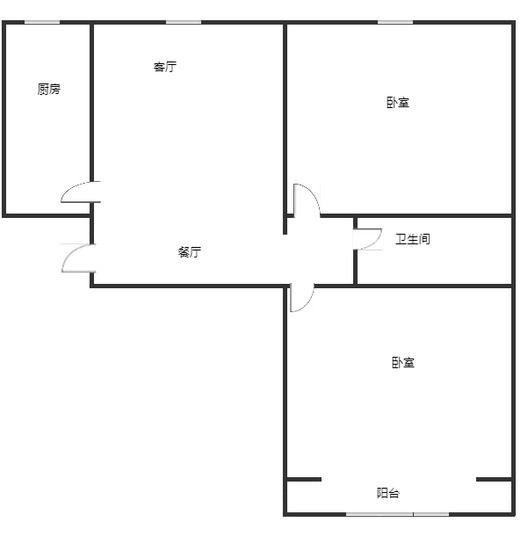 公园壹号2室2厅1卫户型图